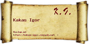 Kakas Igor névjegykártya